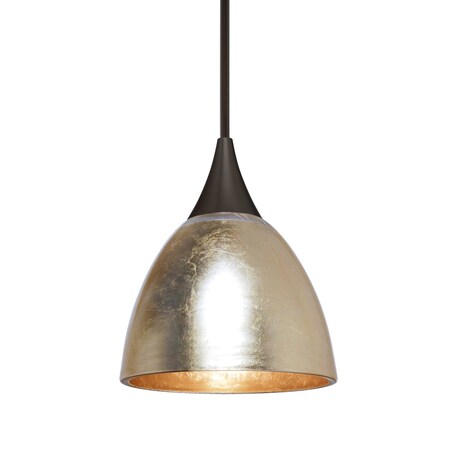 Besa Lighting Divi Cord Pendant, Gold Foil, Bronze Finish, 1x9W LED 1XT-1758GF-LED-BR
